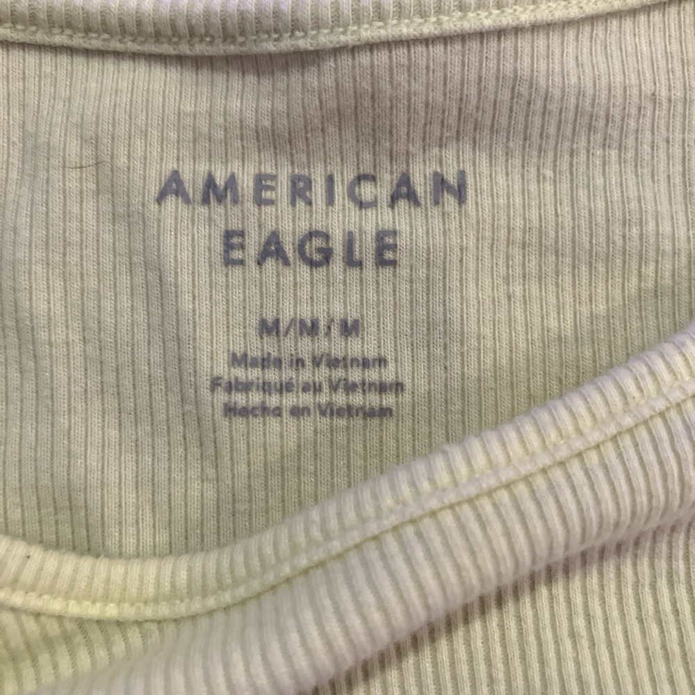 American Eagle Outfitters Cream Ribbed Top